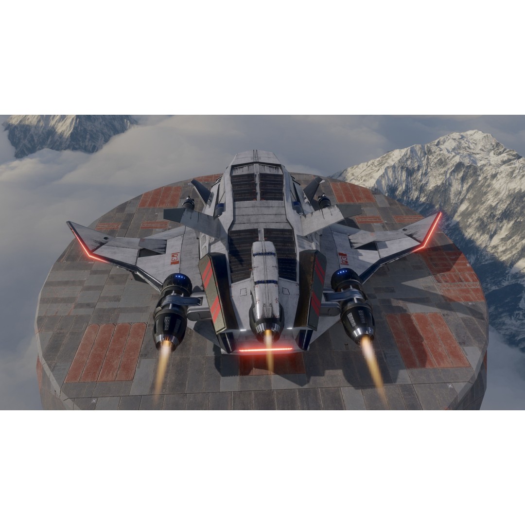 Sci-Fi Dropship 3D Model – Fully Rigged Low-Poly Game Asset, FBX - View 18