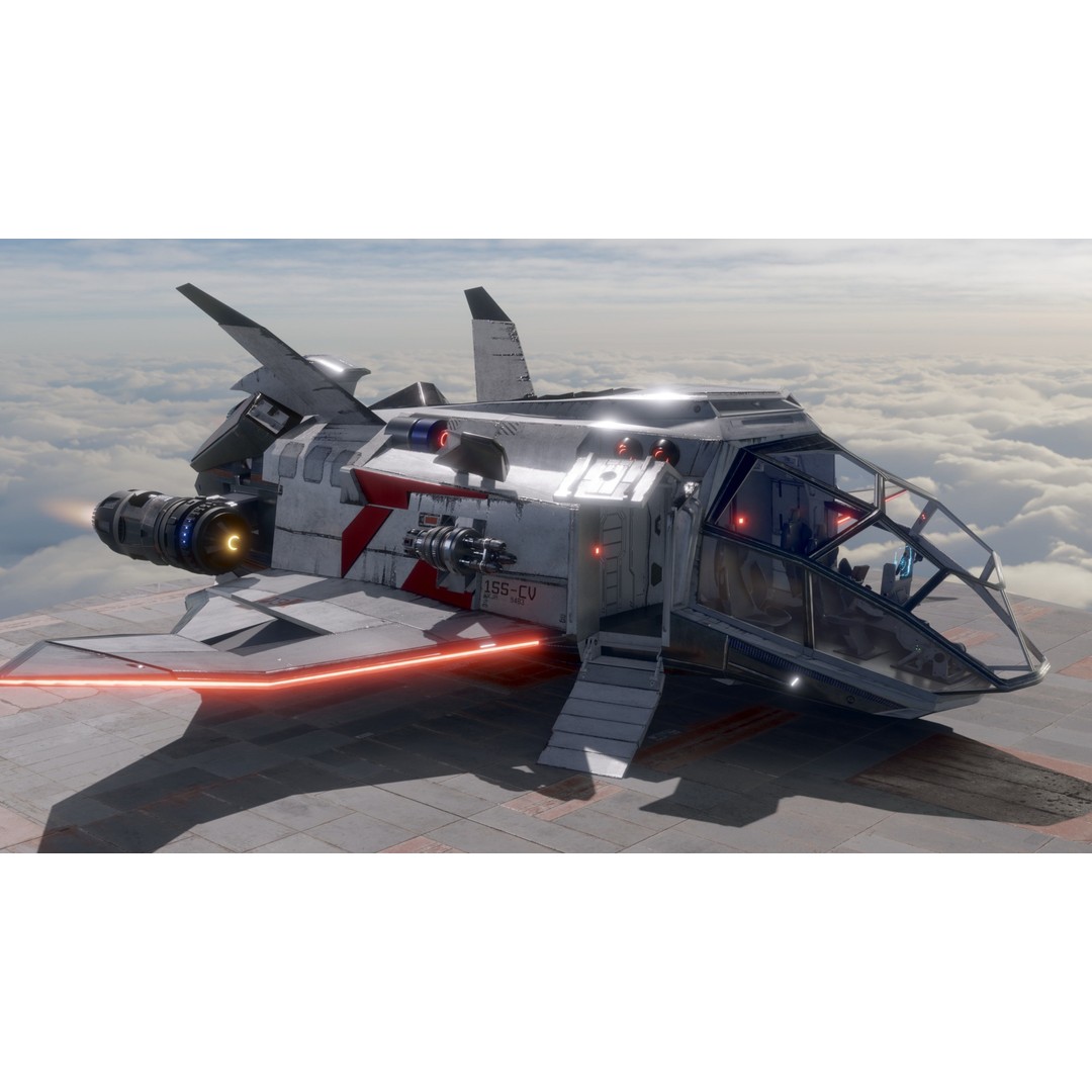 Sci-Fi Dropship 3D Model – Fully Rigged Low-Poly Game Asset, FBX - View 20