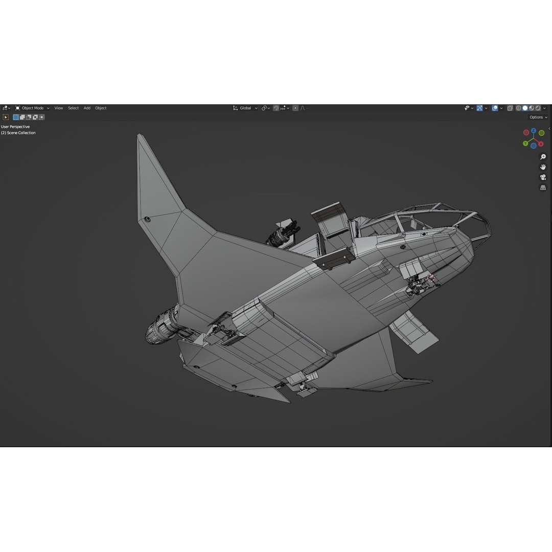 Sci-Fi Dropship 3D Model – Fully Rigged Low-Poly Game Asset, FBX - View 32