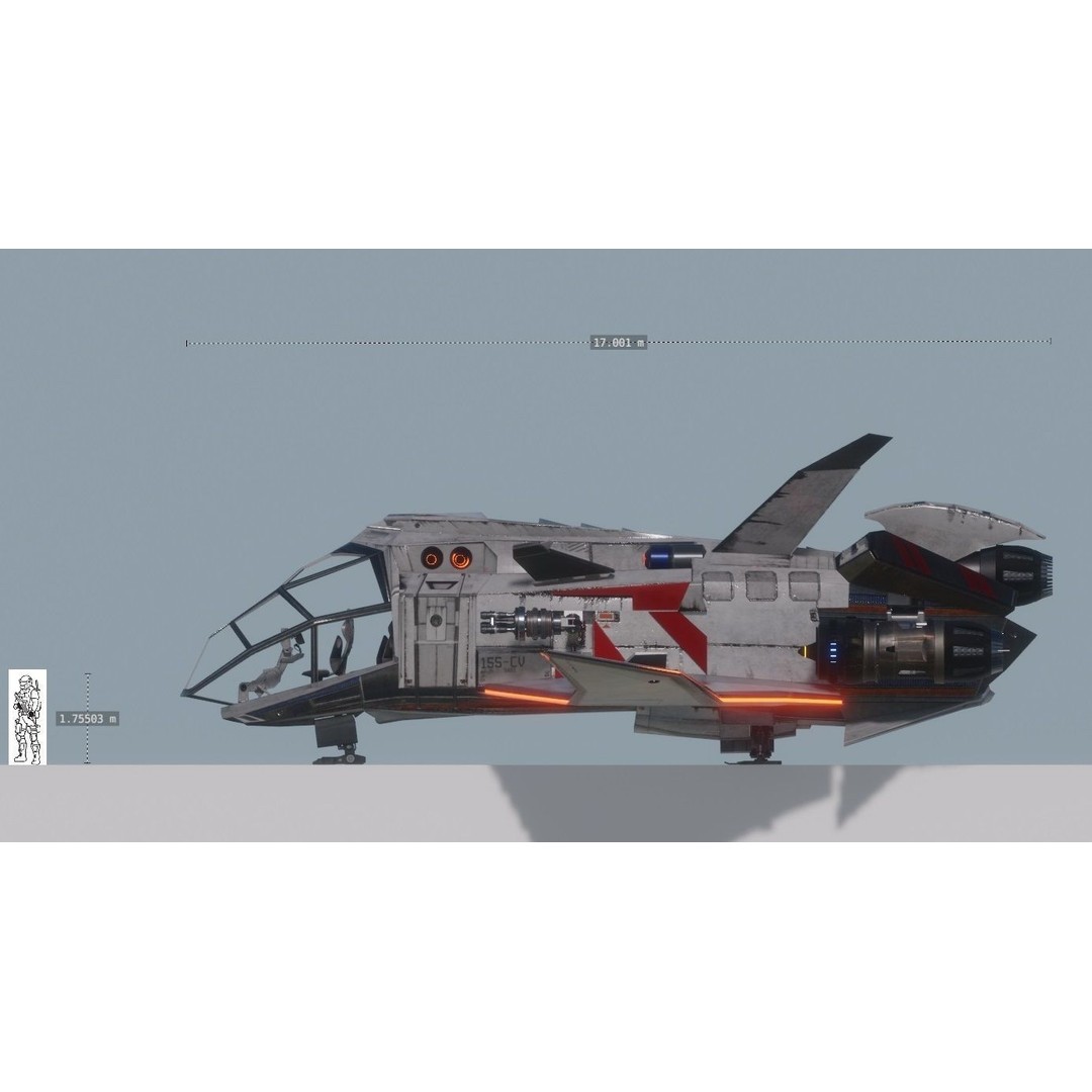 Sci-Fi Dropship 3D Model – Fully Rigged Low-Poly Game Asset, FBX - View 33