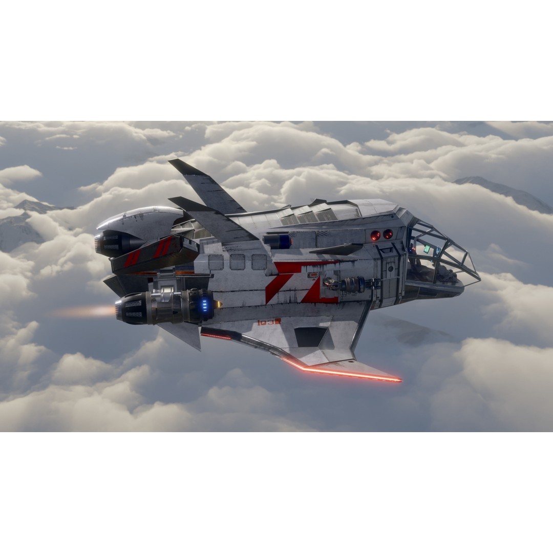 Sci-Fi Dropship 3D Model – Fully Rigged Low-Poly Game Asset, FBX - View 4