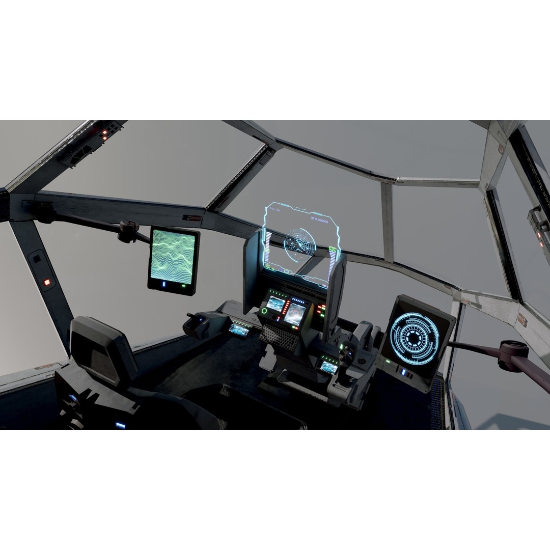 Sci-Fi Dropship 3D Model – Fully Rigged Low-Poly Game Asset, FBX - View 5