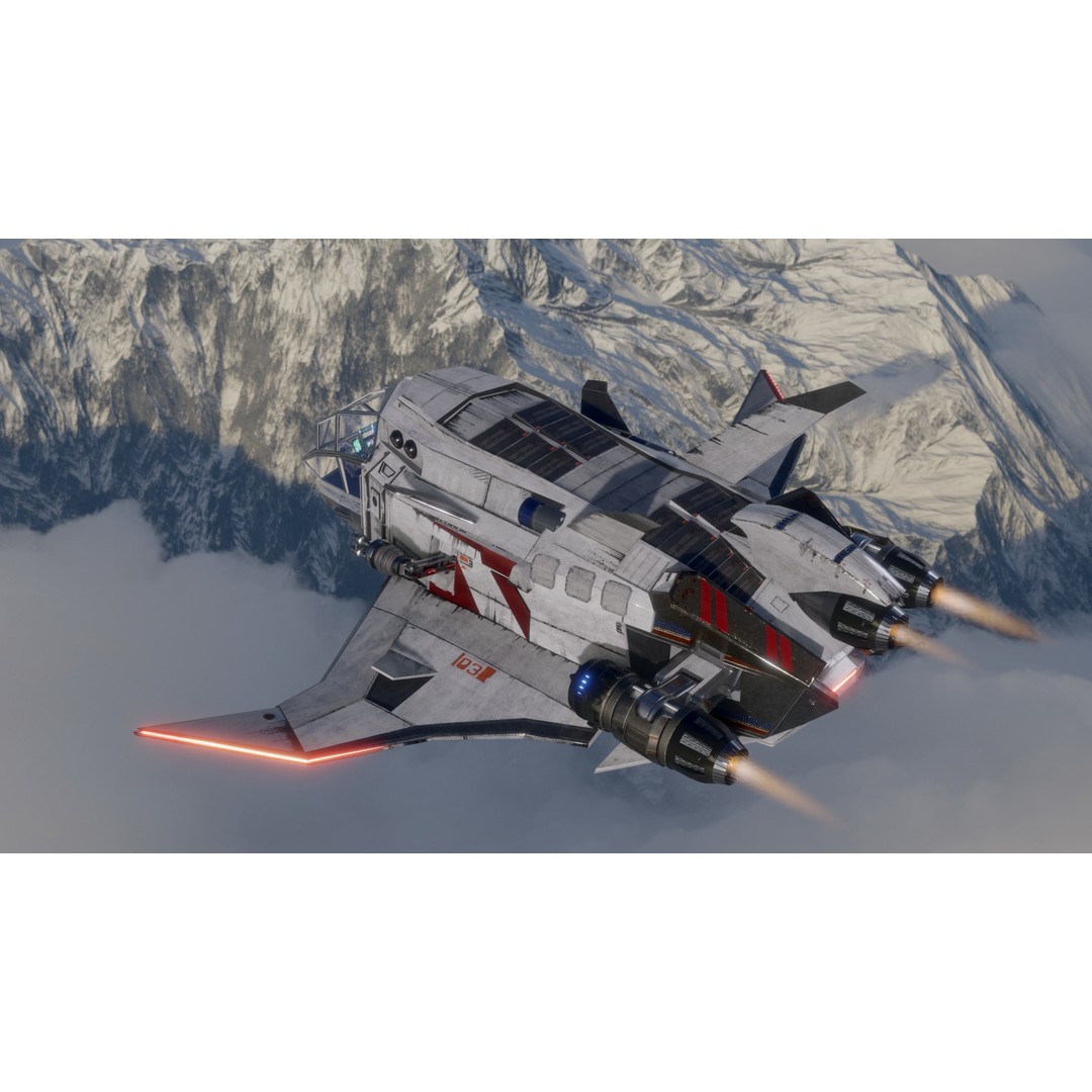 Sci-Fi Dropship 3D Model – Fully Rigged Low-Poly Game Asset, FBX - View 8