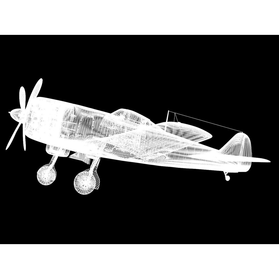 Nakajima Ki-84 Hayate 3D Model – High Poly Military Aircraft, FBX