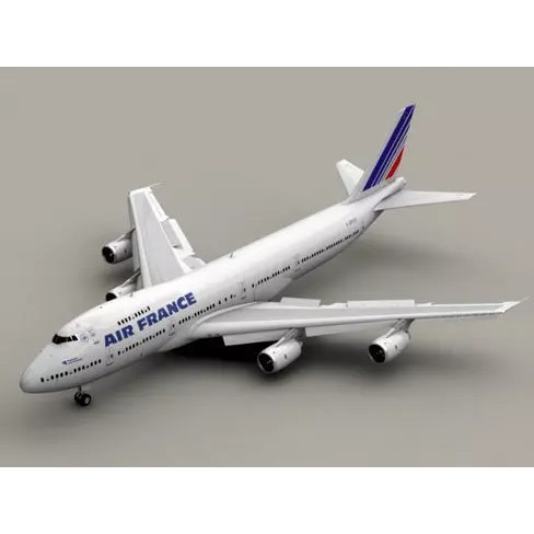 Boeing 747-200 Air France 3D Model – High Poly Animated Aircraft, FBX, OBJ - View 2