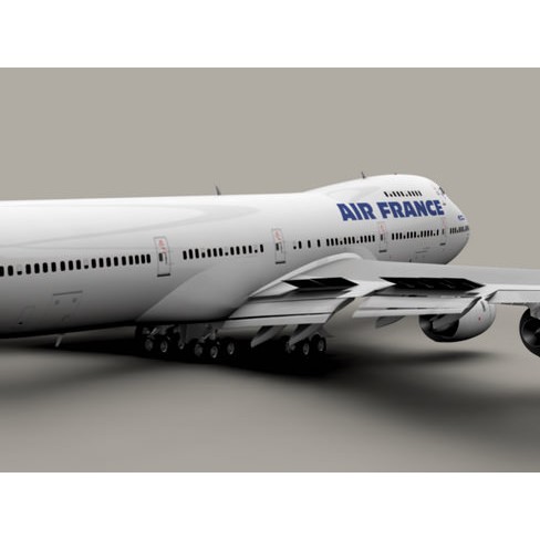Boeing 747-200 Air France 3D Model – High Poly Animated Aircraft, FBX, OBJ - View 4