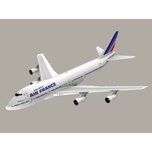Boeing 747-200 Air France 3D Model – High Poly Animated Aircraft, FBX, OBJ - View 8