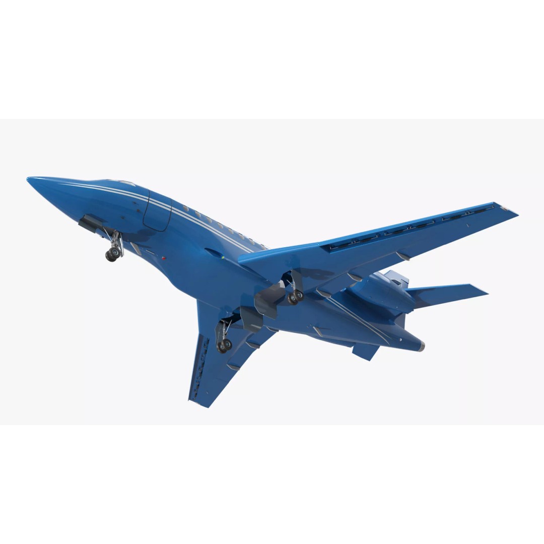 Business Jet Plane 3D Model – Rigged PBR Asset for Animation - View 10