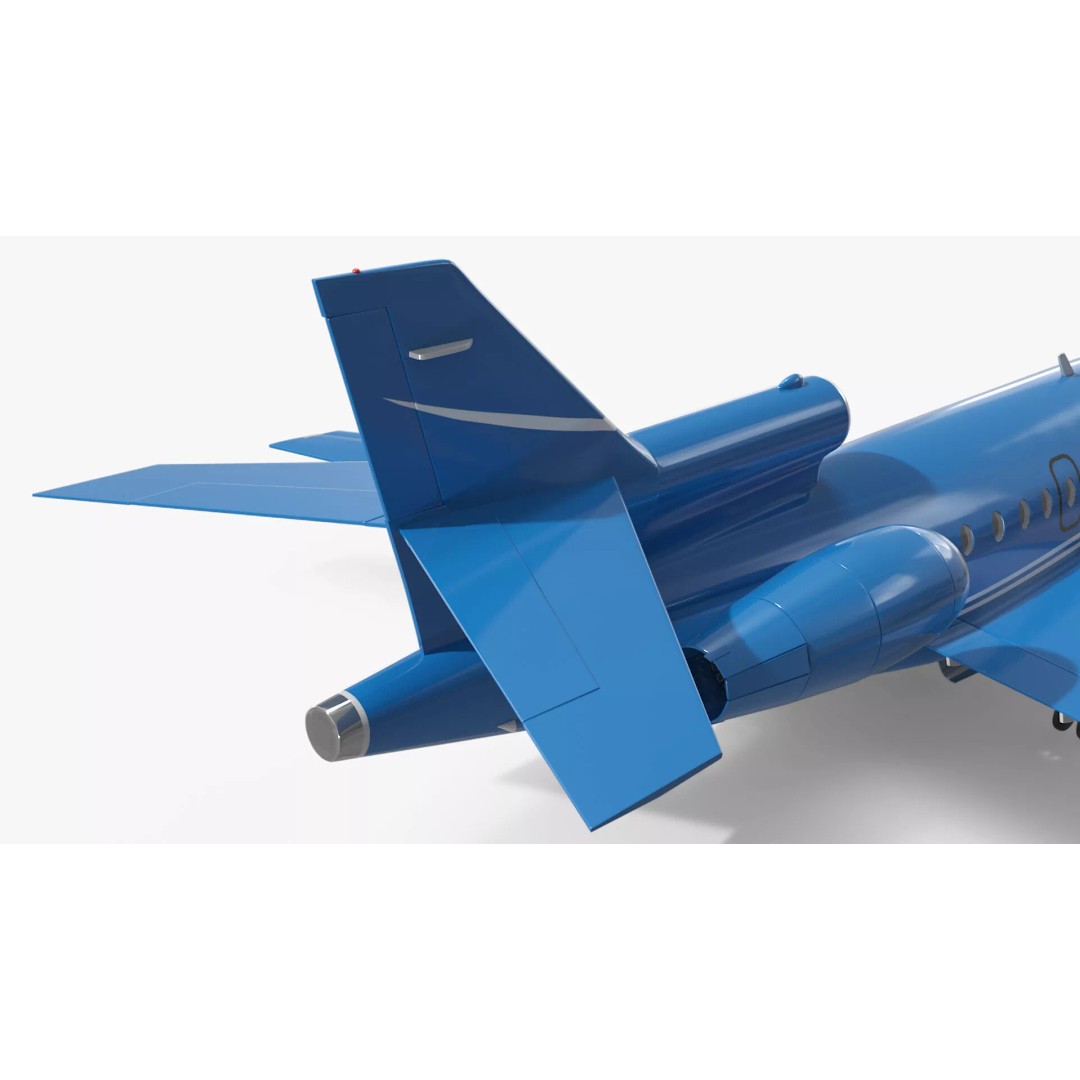Business Jet Plane 3D Model – Rigged PBR Asset for Animation - View 11