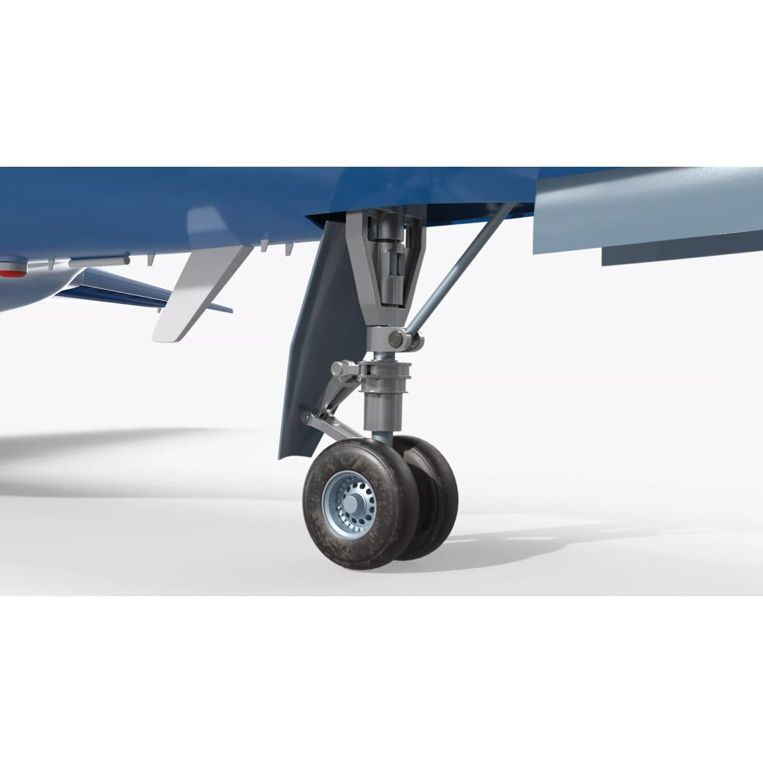 Business Jet Plane 3D Model – Rigged PBR Asset for Animation - View 12