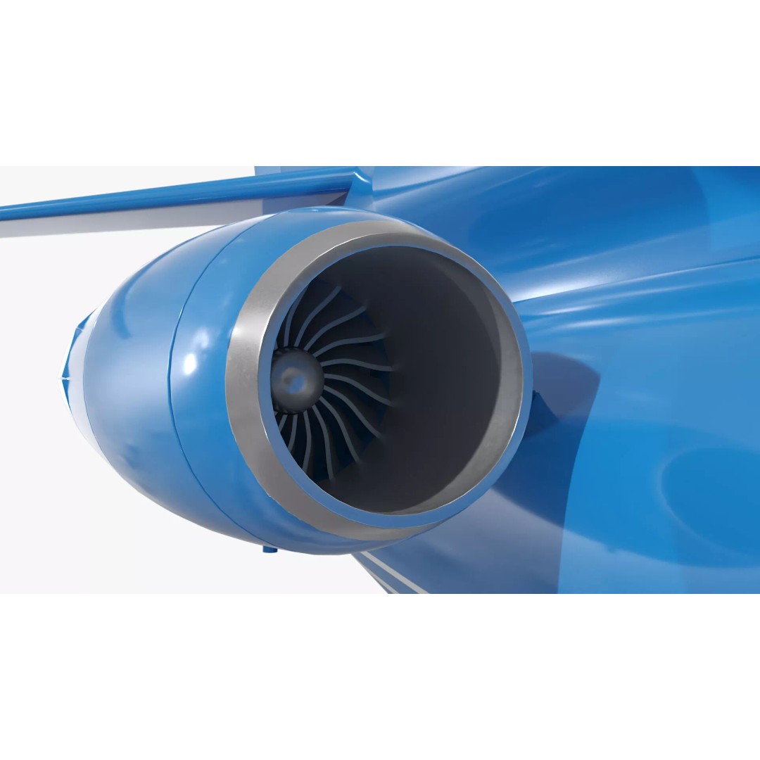Business Jet Plane 3D Model – Rigged PBR Asset for Animation - View 13