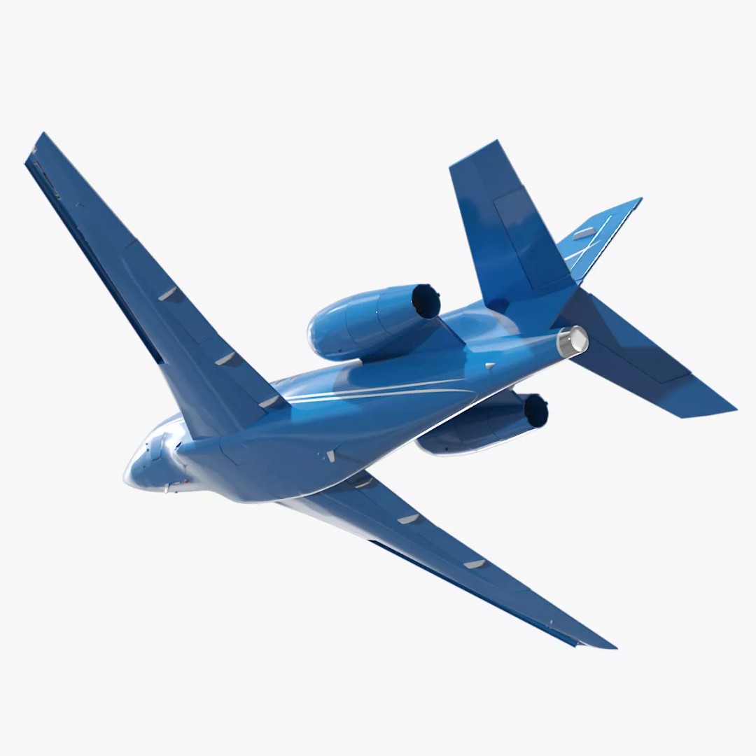 Business Jet Plane 3D Model – Rigged PBR Asset for Animation - View 14