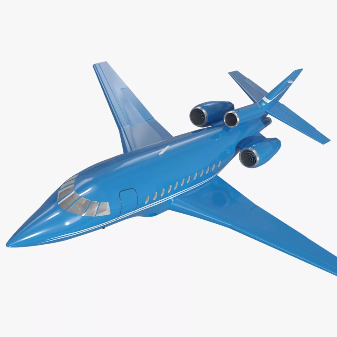 Business Jet Plane 3D Model – Rigged PBR Asset for Animation - View 15