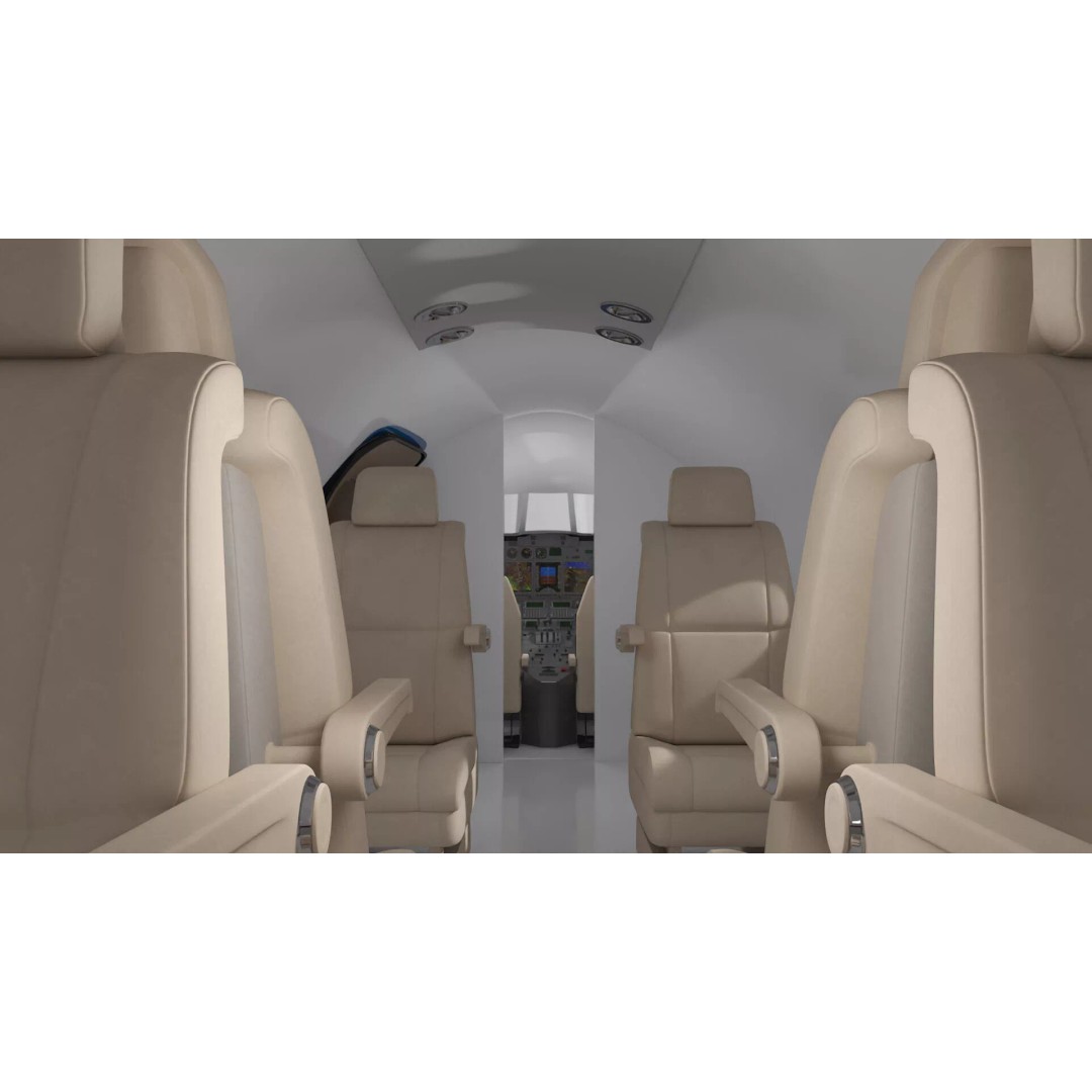 Business Jet Plane 3D Model – Rigged PBR Asset for Animation - View 16