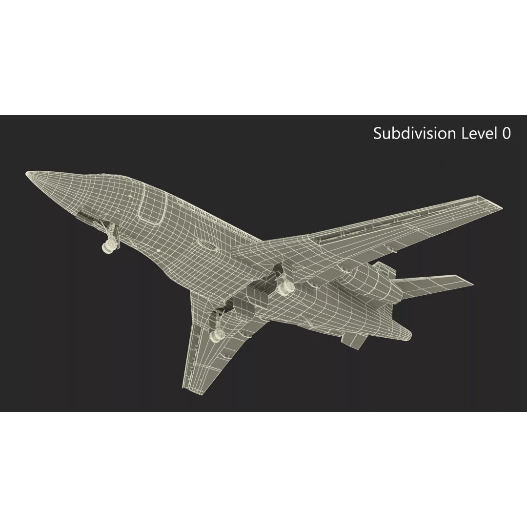Business Jet Plane 3D Model – Rigged PBR Asset for Animation - View 19