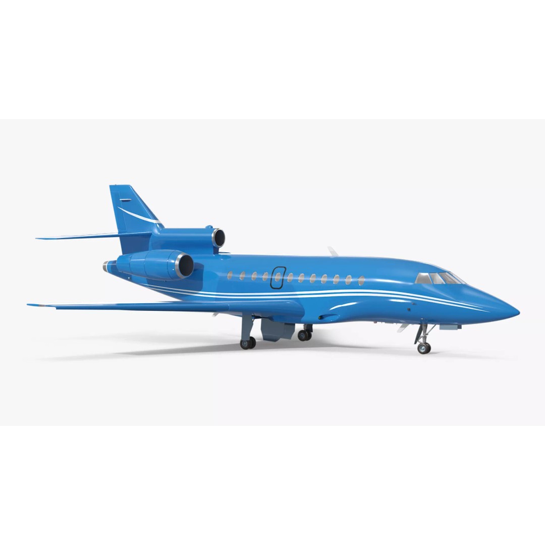 Business Jet Plane 3D Model – Rigged PBR Asset for Animation - View 2