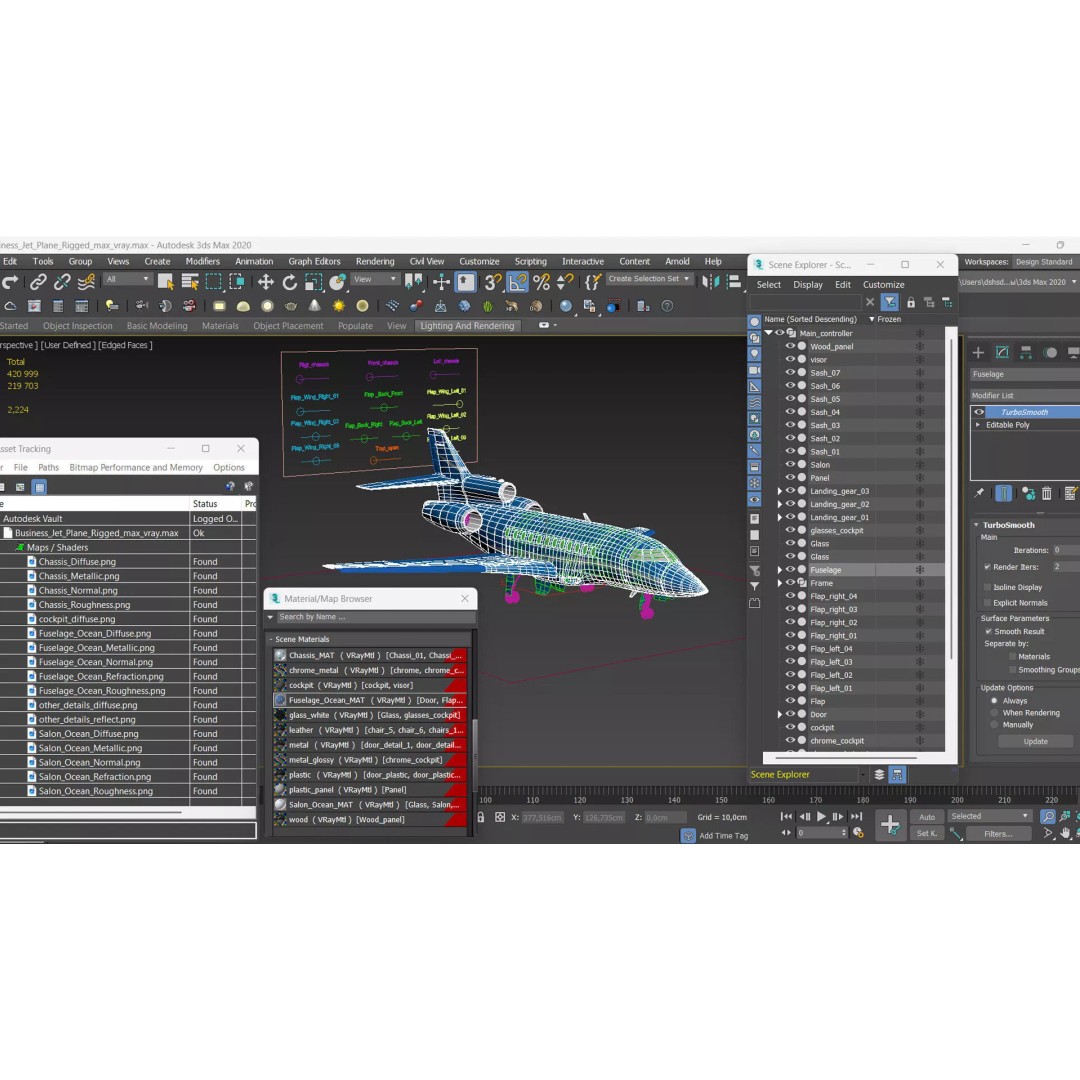 Business Jet Plane 3D Model – Rigged PBR Asset for Animation - View 23
