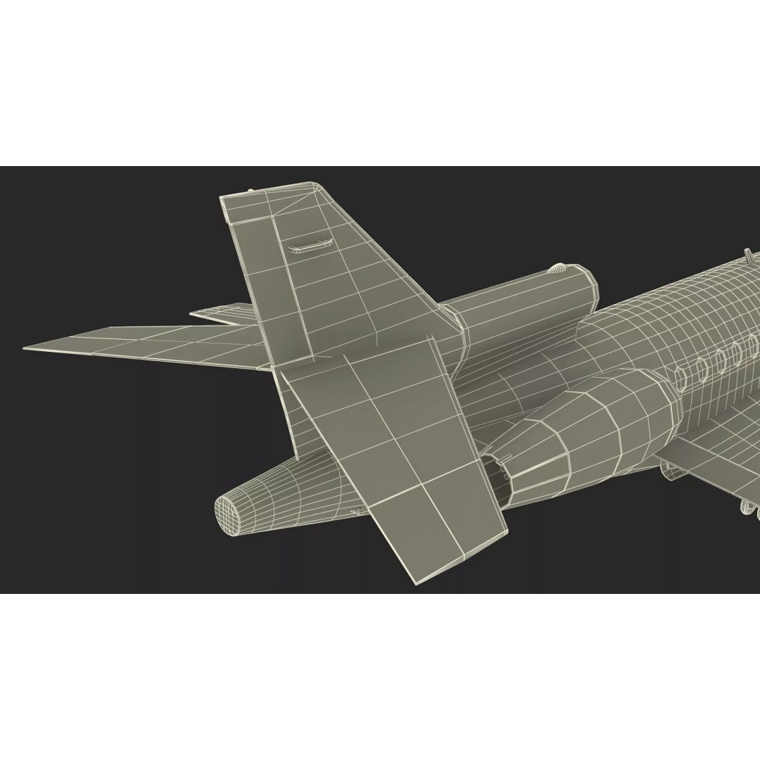 Business Jet Plane 3D Model – Rigged PBR Asset for Animation - View 25