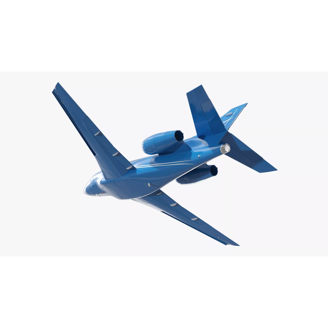 Business Jet Plane 3D Model – Rigged PBR Asset for Animation - View 3