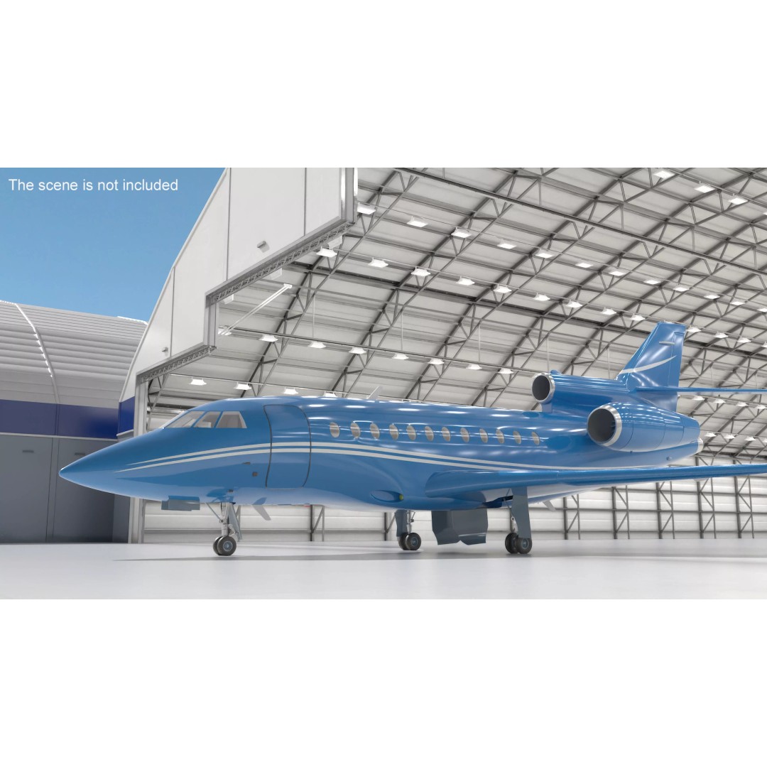 Business Jet Plane 3D Model – Rigged PBR Asset for Animation - View 4