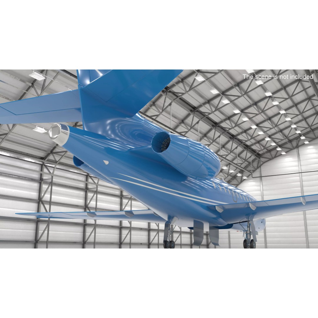 Business Jet Plane 3D Model – Rigged PBR Asset for Animation - View 5
