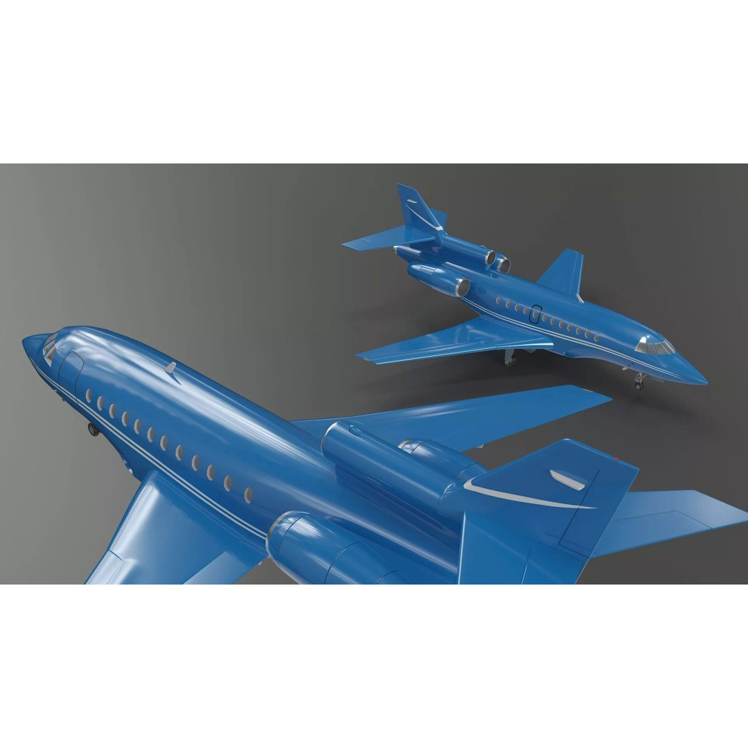 Business Jet Plane 3D Model – Rigged PBR Asset for Animation - View 6