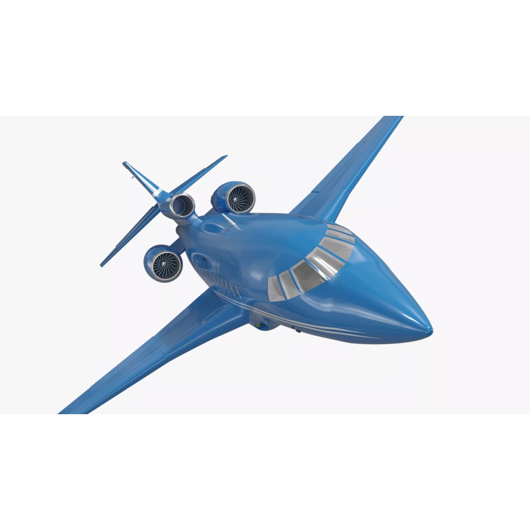 Business Jet Plane 3D Model – Rigged PBR Asset for Animation - View 8