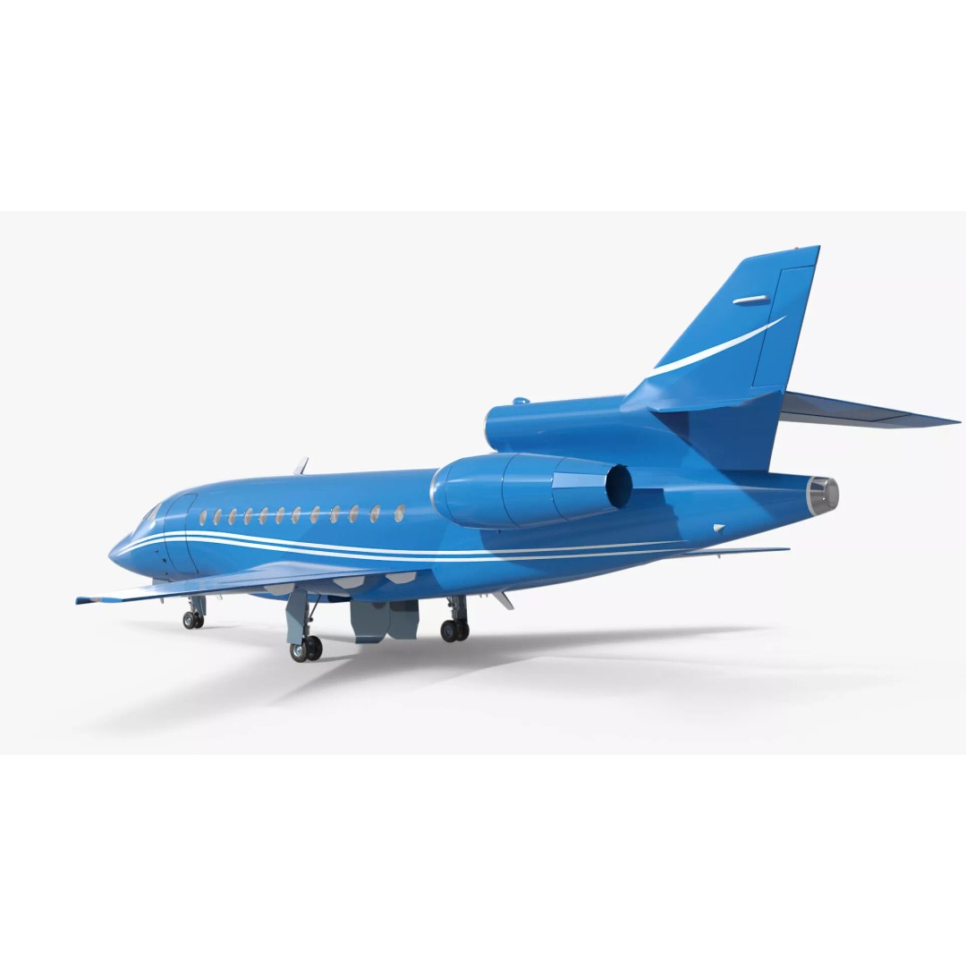 Business Jet Plane 3D Model – Rigged PBR Asset for Animation - View 9