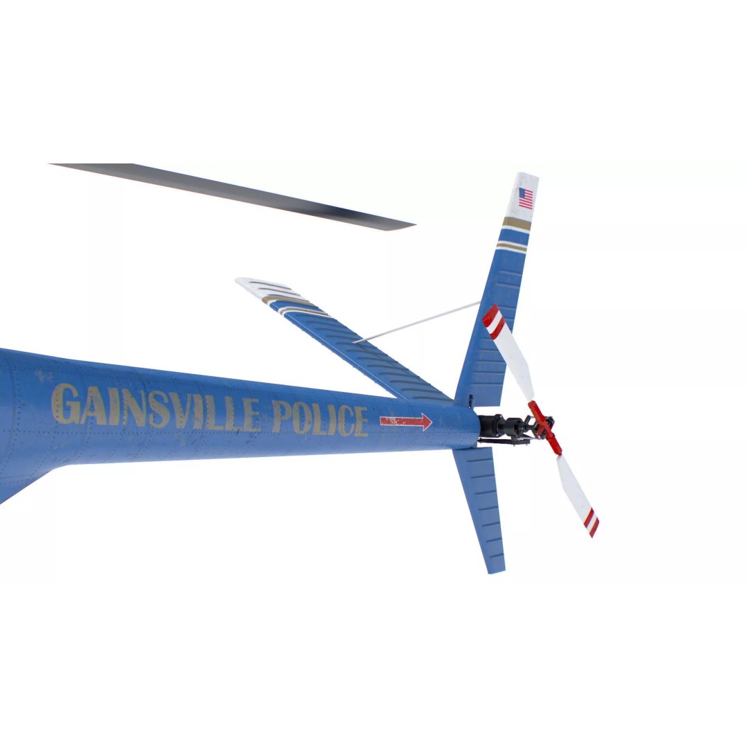 Hughes OH-6 Police Surveillance Helicopter 3D Model – PBR Game-Ready FBX - View 14