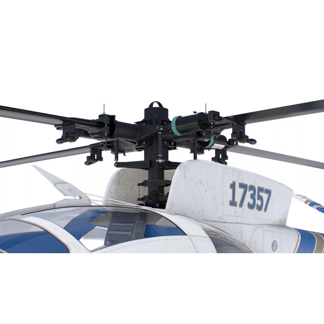 Hughes OH-6 Police Surveillance Helicopter 3D Model – PBR Game-Ready FBX - View 15