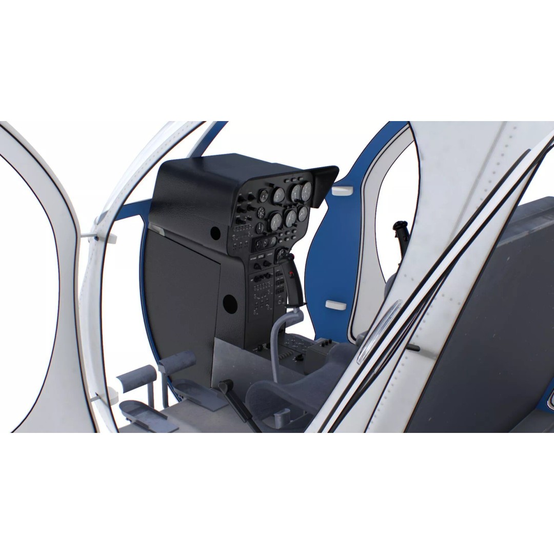 Hughes OH-6 Police Surveillance Helicopter 3D Model – PBR Game-Ready FBX - View 23