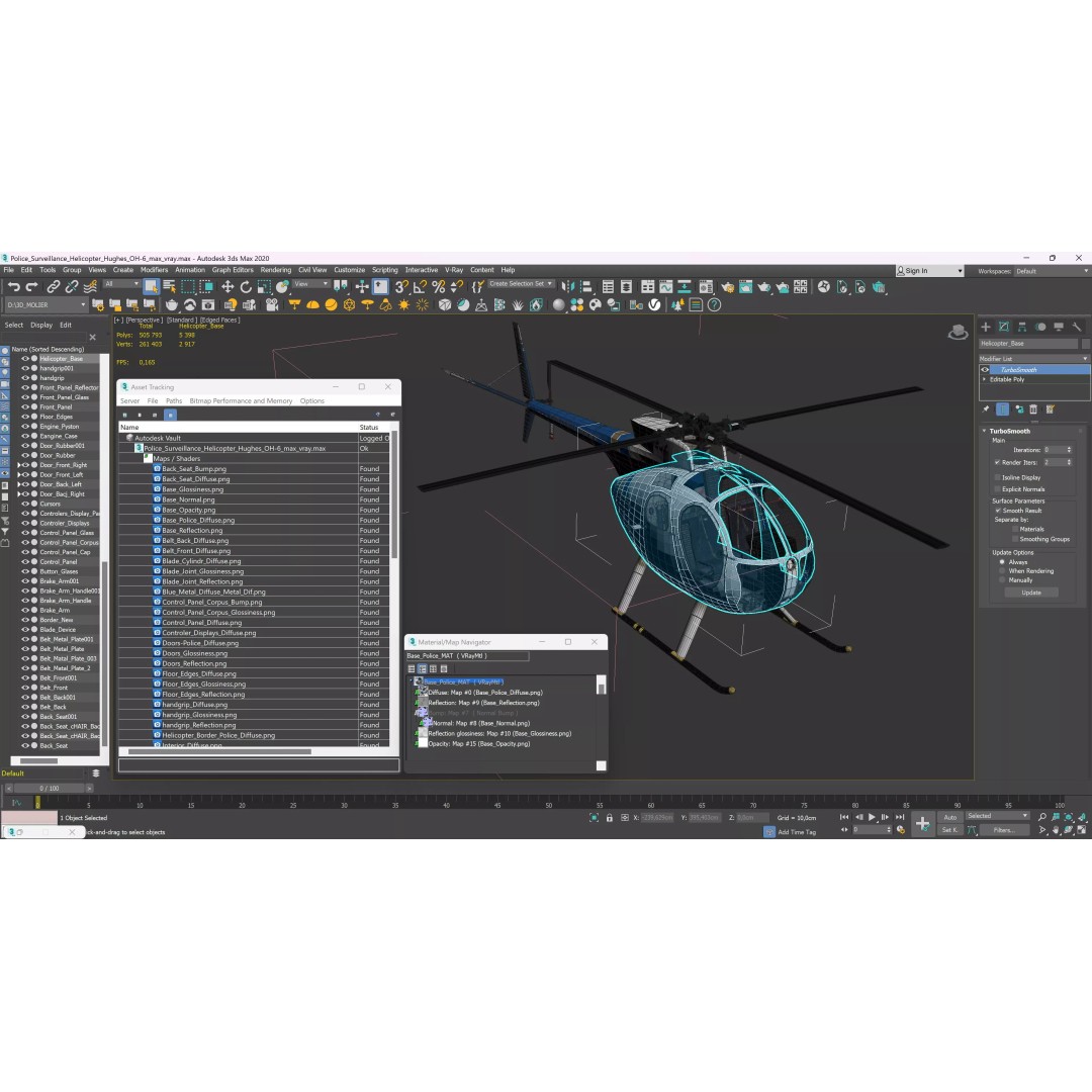 Hughes OH-6 Police Surveillance Helicopter 3D Model – PBR Game-Ready FBX - View 32