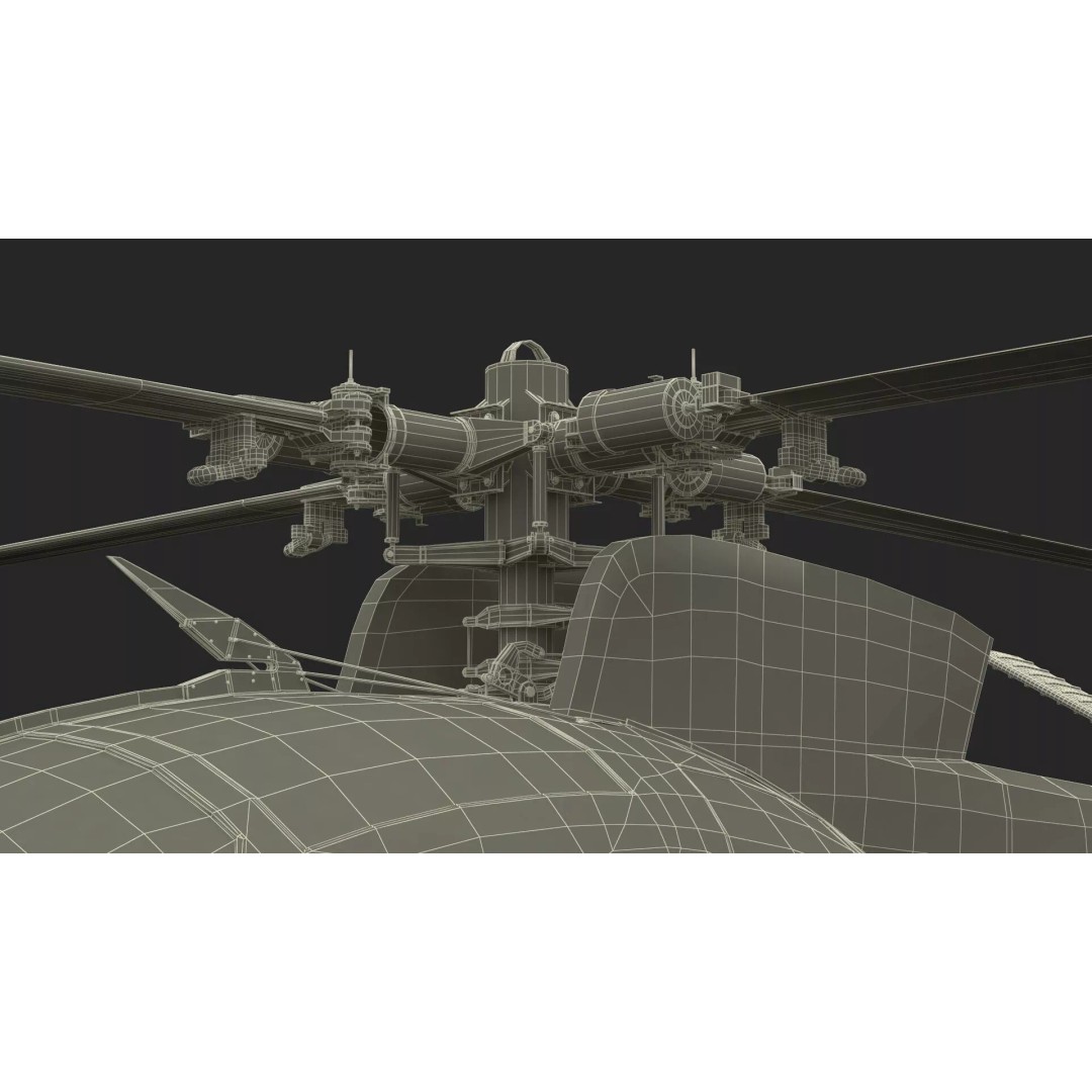 Hughes OH-6 Police Surveillance Helicopter 3D Model – PBR Game-Ready FBX - View 40