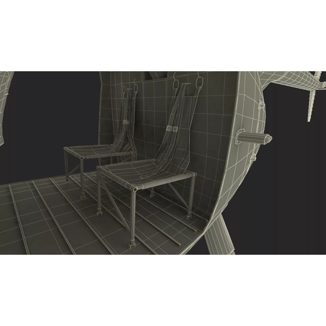 Hughes OH-6 Police Surveillance Helicopter 3D Model – PBR Game-Ready FBX - View 47