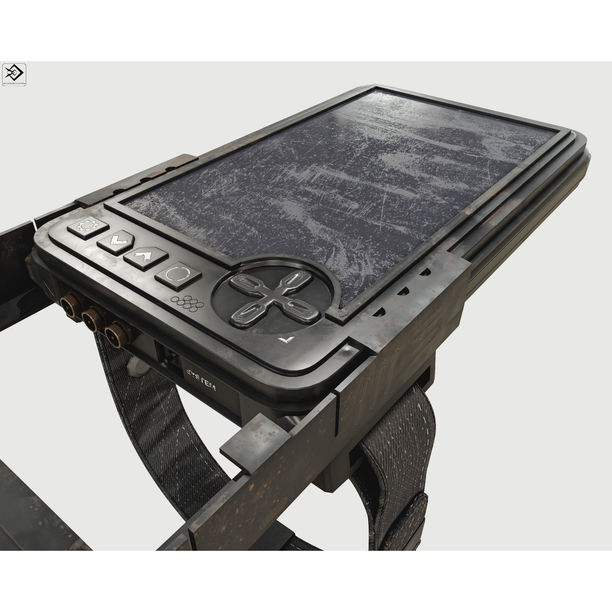 Military Wrist Tablet - Low-Poly Game-Ready 3D Model - View 6