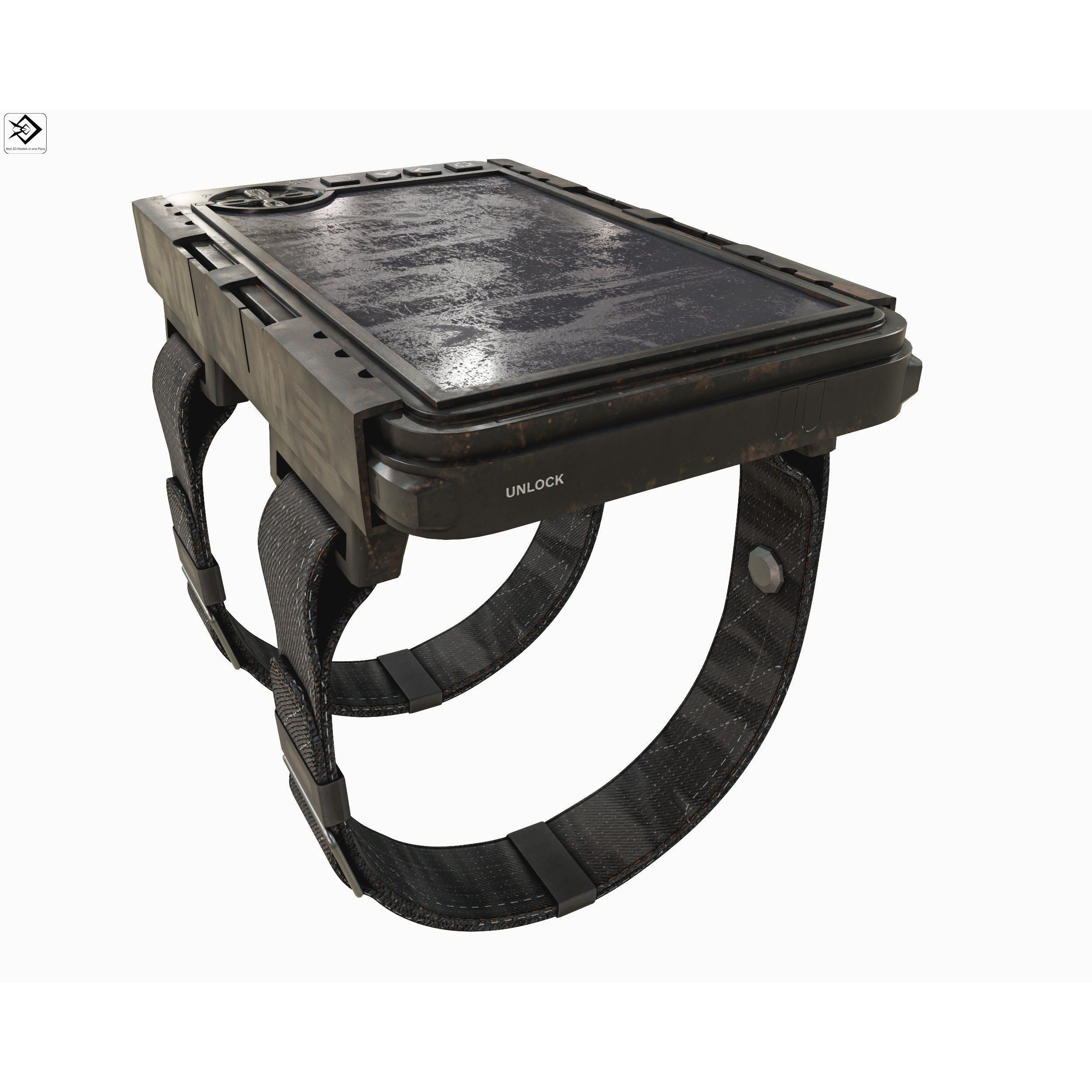 Military Wrist Tablet - Low-Poly Game-Ready 3D Model - View 8