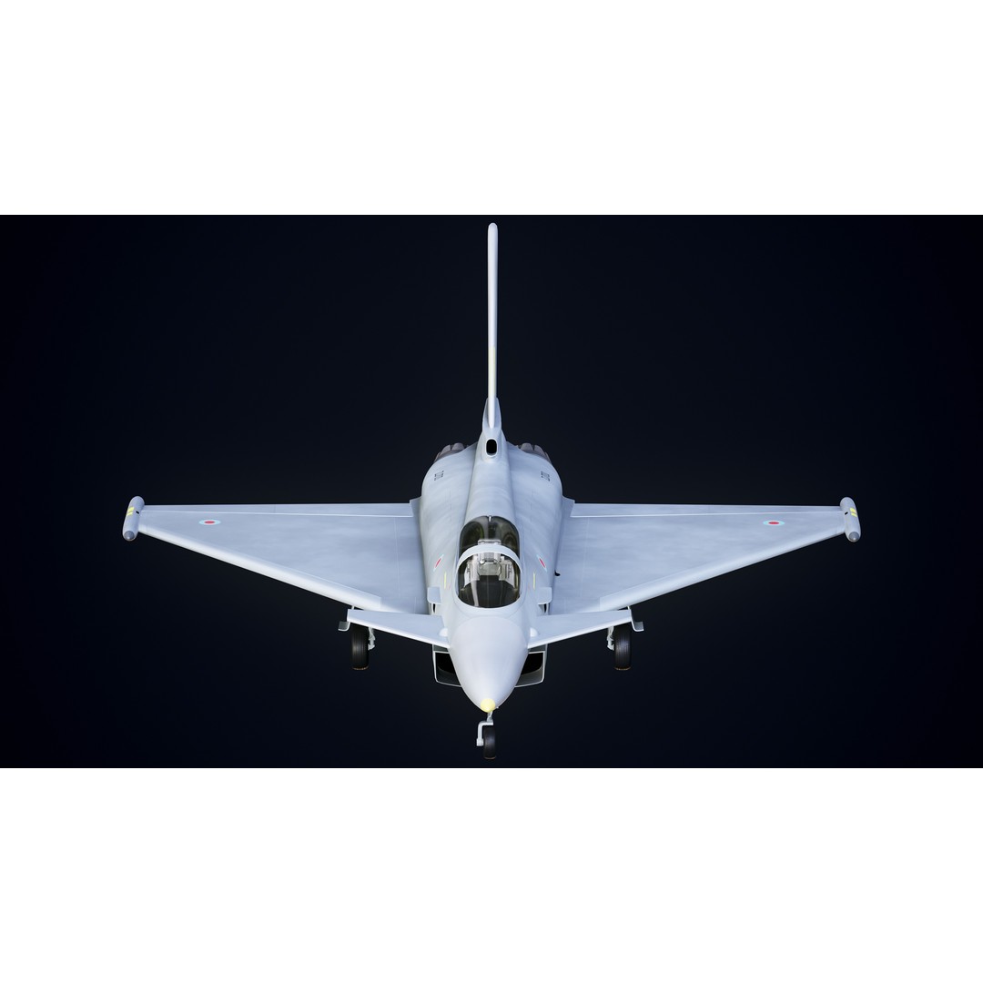 Eurofighter Typhoon 3D Model – Low Poly Military Jet, Game Ready - View 11