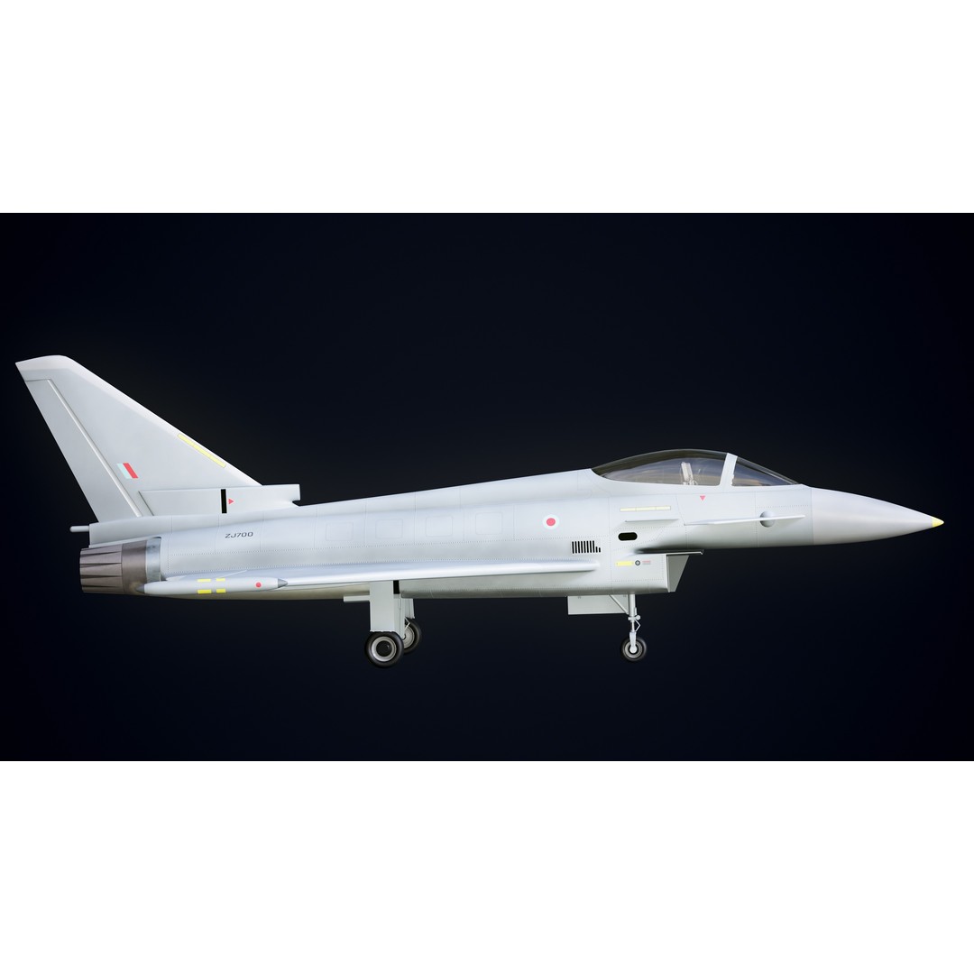 Eurofighter Typhoon 3D Model – Low Poly Military Jet, Game Ready - View 14