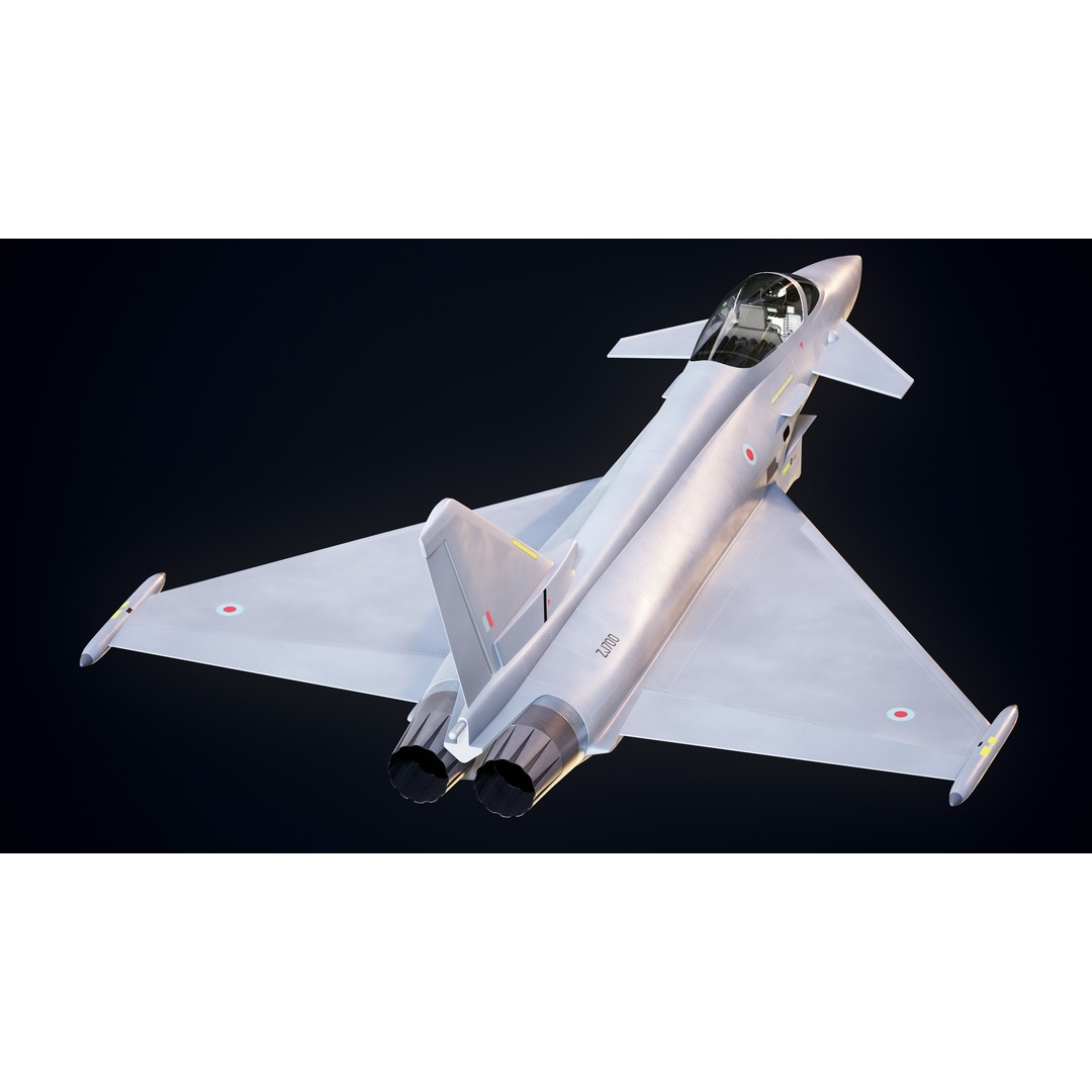 Eurofighter Typhoon 3D Model – Low Poly Military Jet, Game Ready - View 17