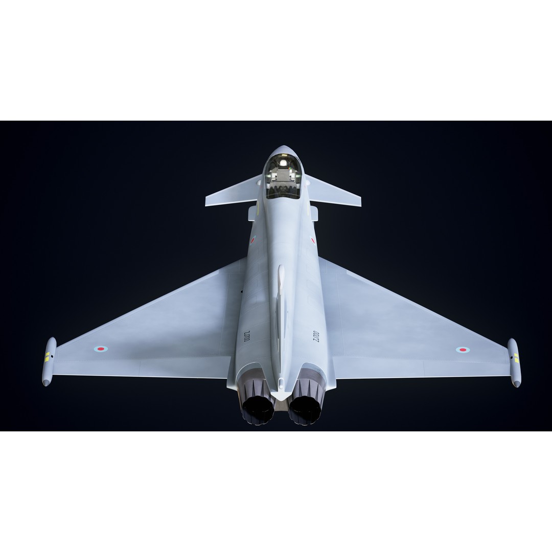 Eurofighter Typhoon 3D Model – Low Poly Military Jet, Game Ready - View 18