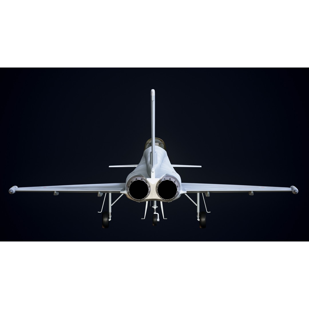 Eurofighter Typhoon 3D Model – Low Poly Military Jet, Game Ready - View 19