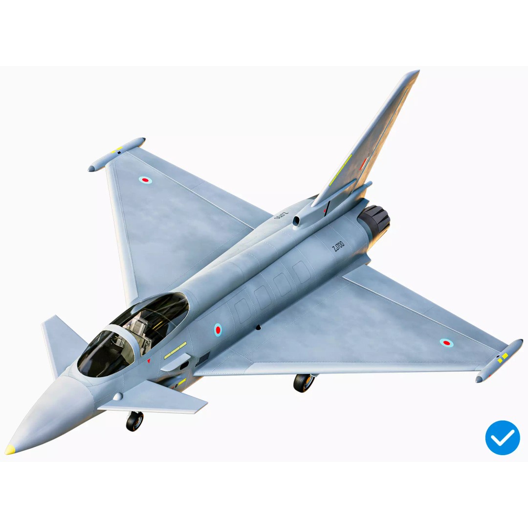 Eurofighter Typhoon 3D Model – Low Poly Military Jet, Game Ready - View 2