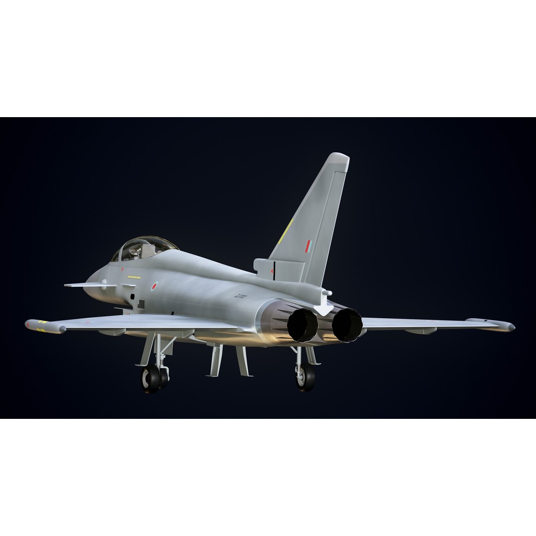 Eurofighter Typhoon 3D Model – Low Poly Military Jet, Game Ready - View 20