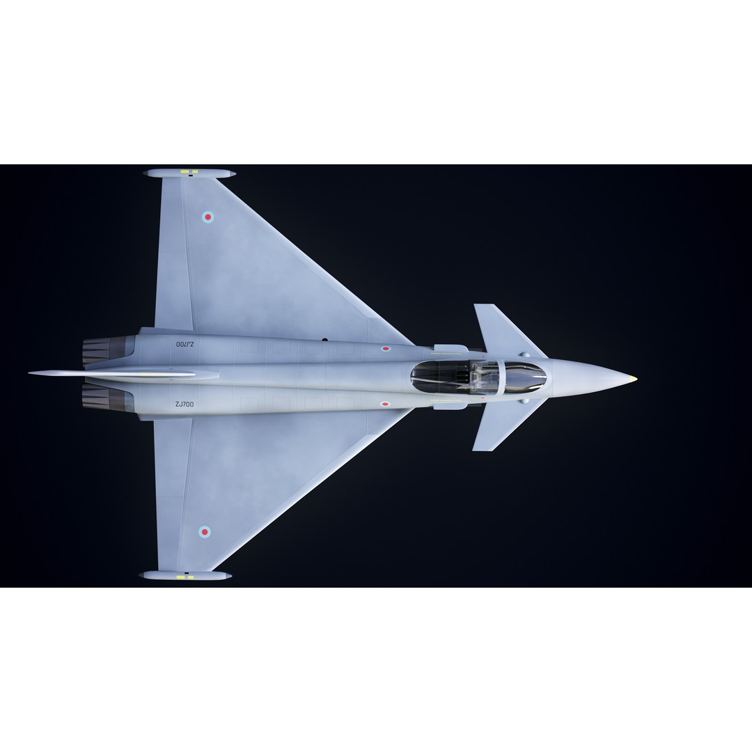 Eurofighter Typhoon 3D Model – Low Poly Military Jet, Game Ready - View 24