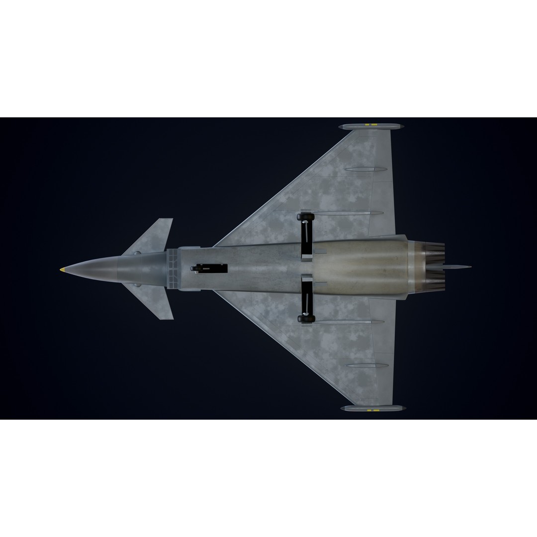Eurofighter Typhoon 3D Model – Low Poly Military Jet, Game Ready - View 25