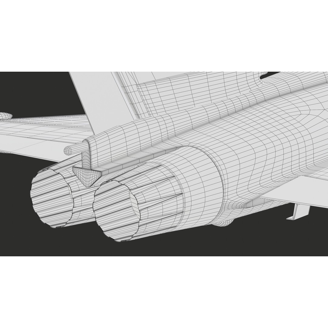 Eurofighter Typhoon 3D Model – Low Poly Military Jet, Game Ready - View 29