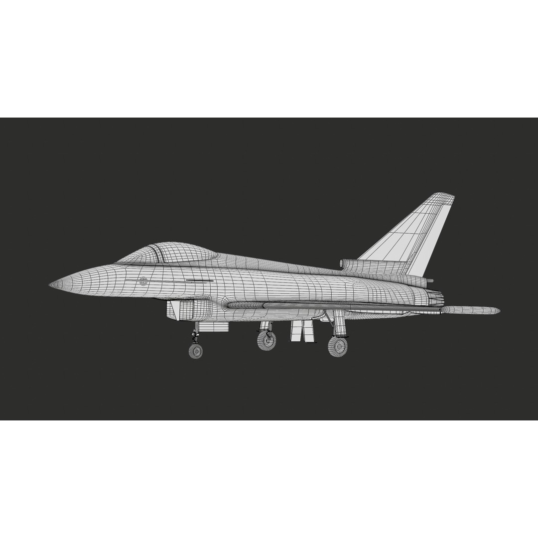 Eurofighter Typhoon 3D Model – Low Poly Military Jet, Game Ready - View 30