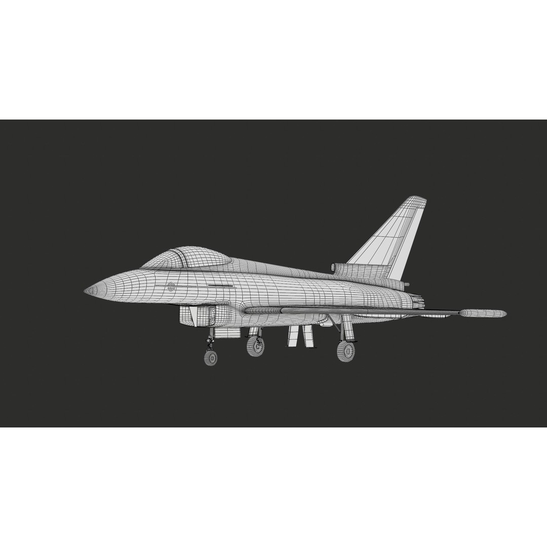 Eurofighter Typhoon 3D Model – Low Poly Military Jet, Game Ready - View 31