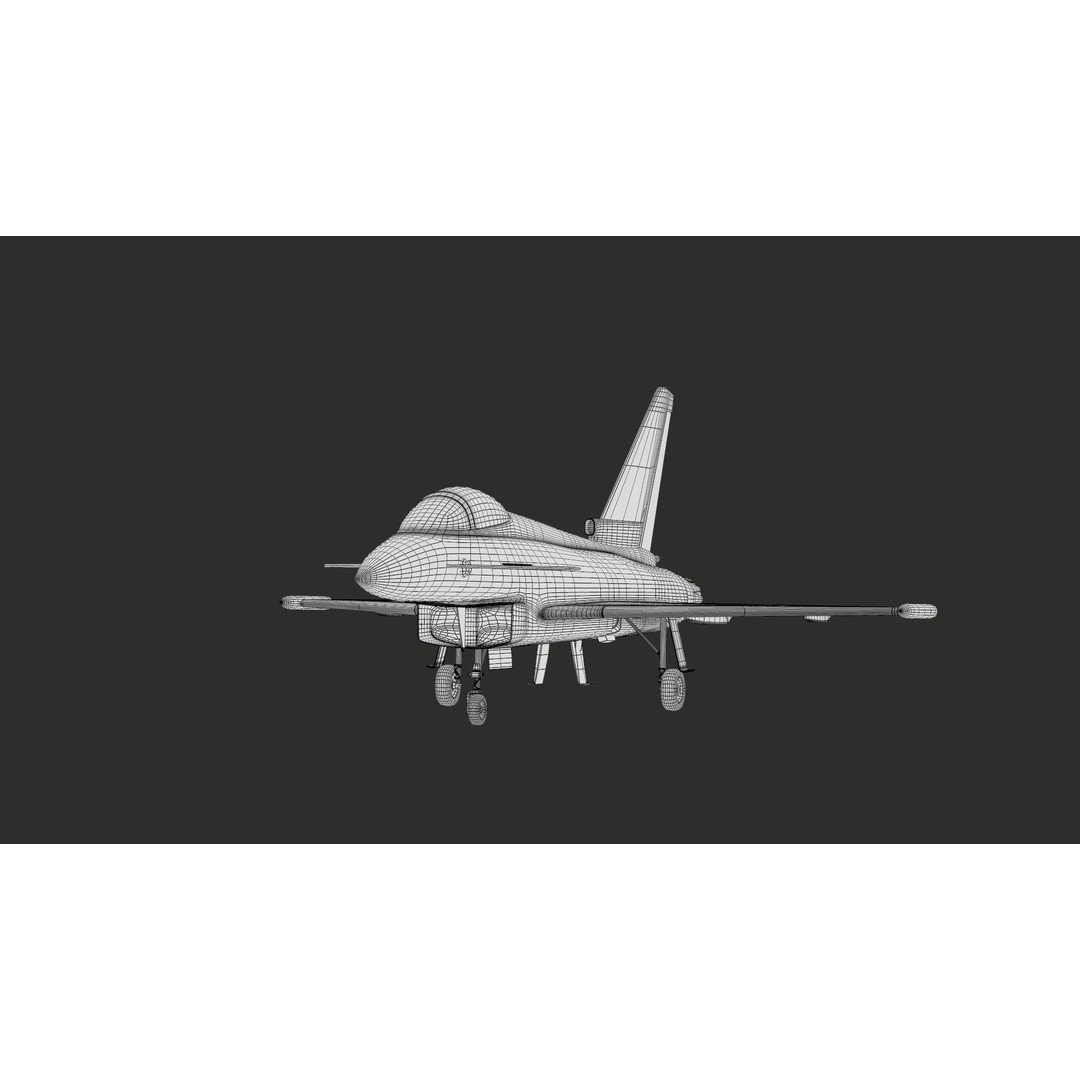 Eurofighter Typhoon 3D Model – Low Poly Military Jet, Game Ready - View 33