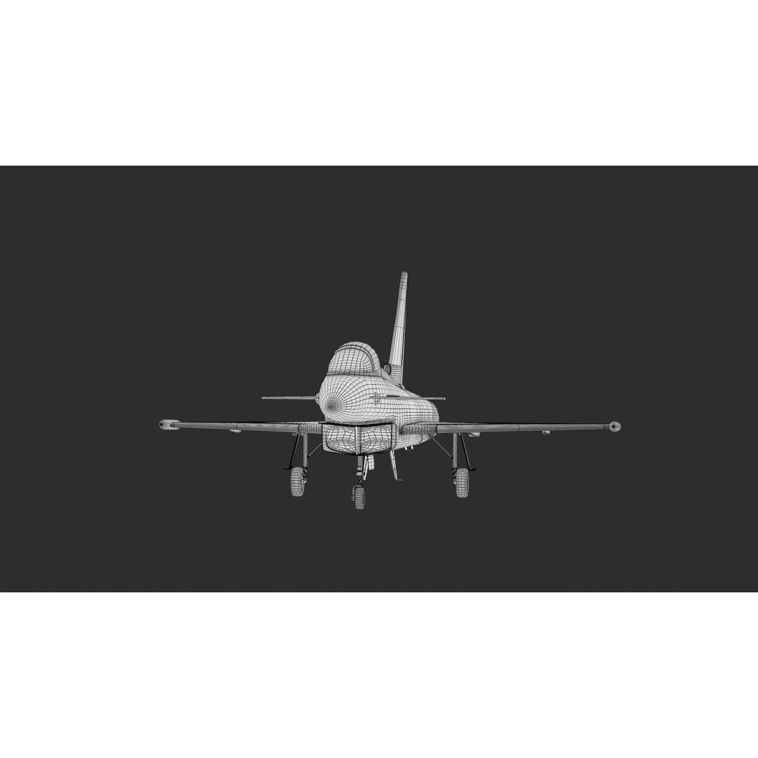 Eurofighter Typhoon 3D Model – Low Poly Military Jet, Game Ready - View 34
